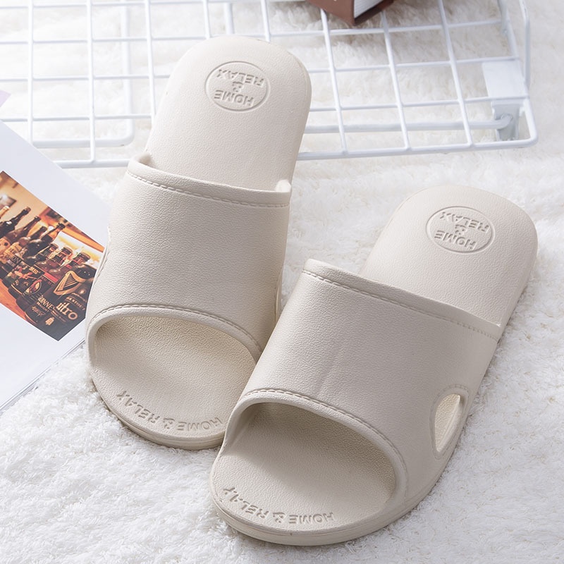 Dép Cao Su Đi Trong Nhà Tắm Có Đệm Khí Co Giãn Phong Cách Nhật Bản Đơn Giản Mùa Hè Cho Cặp Đôi