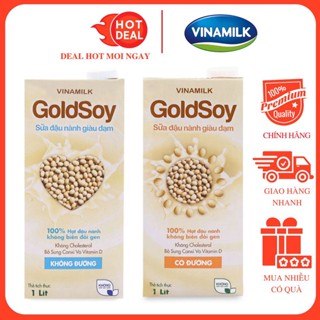 Sữa Đậu Nành Goldsoy Goldsoy Giàu Đạm Không Đường Hộp 1L - 100% hạt đậu nành không biến đổi gen