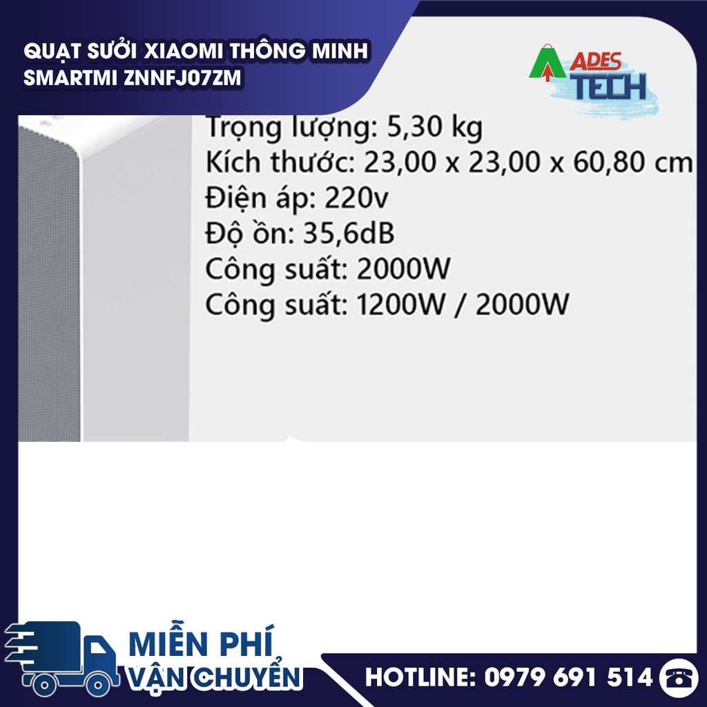 Quạt Sưởi Xiaomi Thông Minh Smartmi ZNNFJ07ZM – Bản Nội Địa - Bảo hành 12 tháng