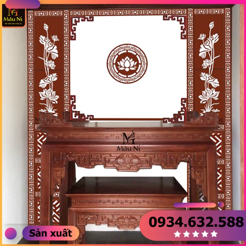 sx - ( Có Sẵn Giá Rẻ) VÁCH GỖ hoa văn trang trí BÀN THỜ DÁN dán lắp ghép - bằng gỗ mfd phủ 2 mặt melamine - chọn