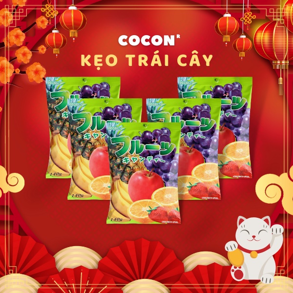 Combo 5 Gói Kẹo Trái Cây Nhật Cocon Mixed Candy