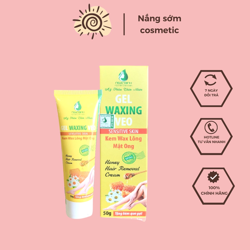 GIÁ SỈ - Kem tẩy lông tại nhà - gel waxing veo mật ong ngân bình chính hãng 5Ogr