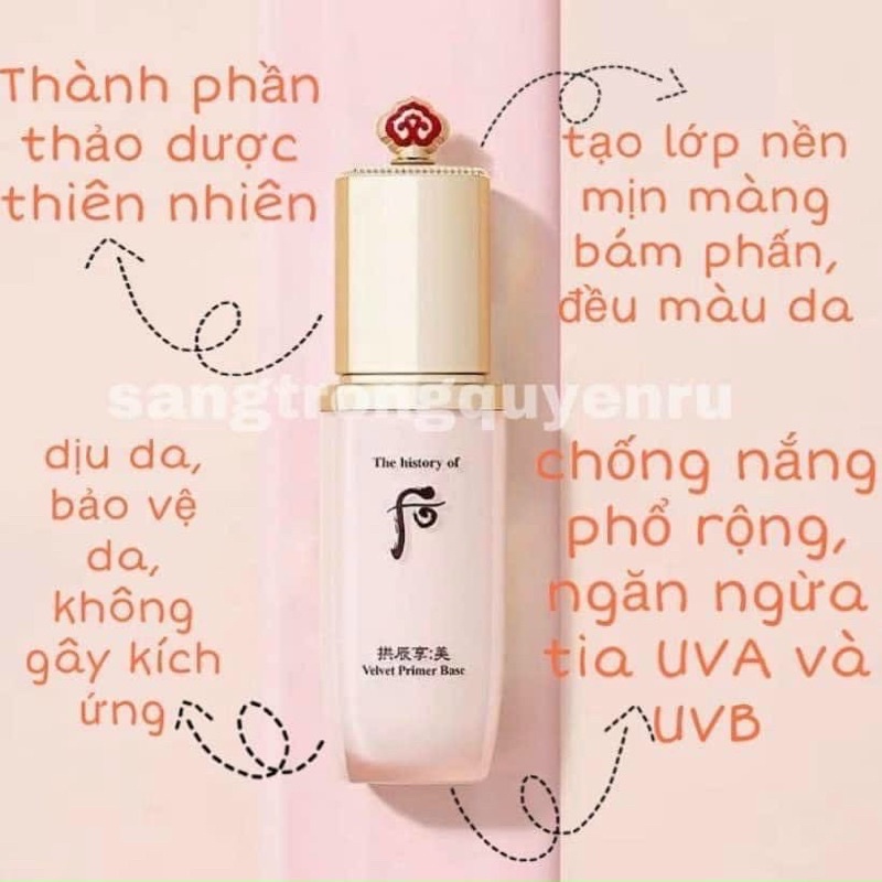 10 gói kem lót Whoo Velvet Primer Base hồng