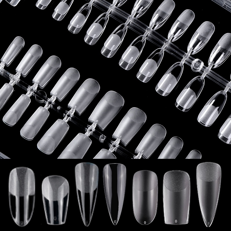 Hộp 120 móng tay giả UR SUGAR màu sắc trong suốt mờ độc đáo