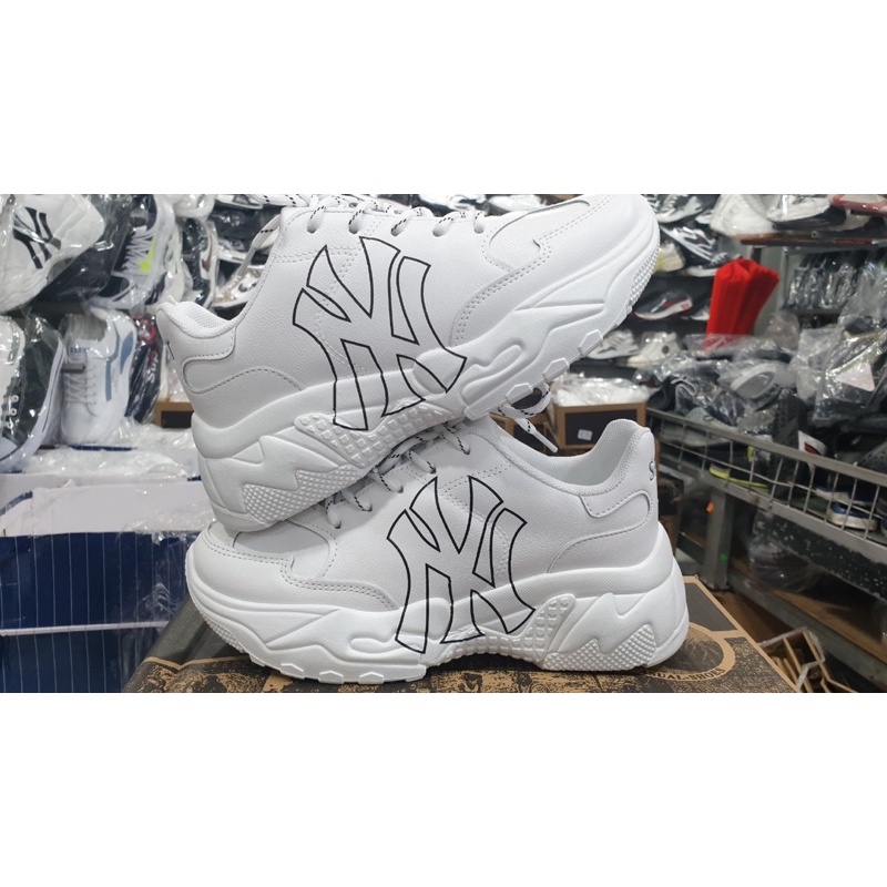 Giày thể thao MLB chữ NY trắng, giày sneaker MLB