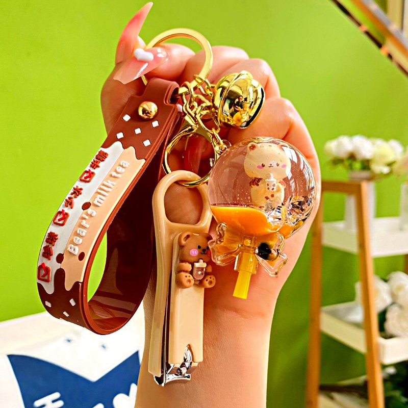 Móc Khóa Kèm Kềm Cắt Móng Tay Gấu Dễ Thương Móc Khóa Xe Máy / Xe Đạp / Sách / Túi Độc Đáo YKD