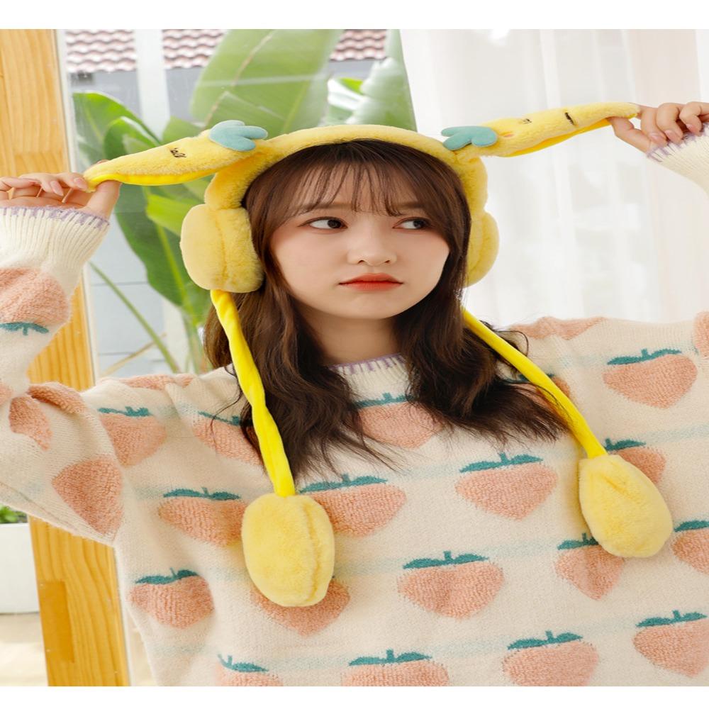 BSUNS Mũ Tai Thỏ Bông Chụp Tai Chống Gió Bảo Vệ Vui Nhộn Cho Nam Và Nữ