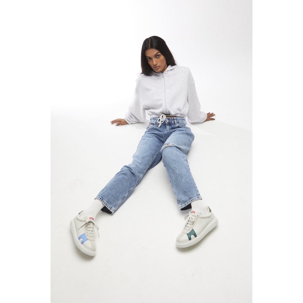 Giày nam Camper Twins White non-dyed leather and suede K100743