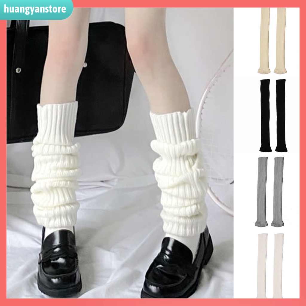 HY/ Đôi vớ ống chân dệt kim mềm mại chống gió giữ ấm trang trí ngoài trời thời trang