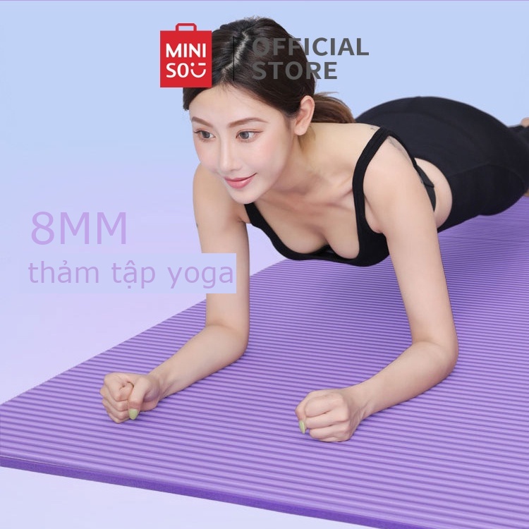 Thảm yoga chống trượt  8mm  Miniso NBR chất liệu an toàn, chất lượng cao