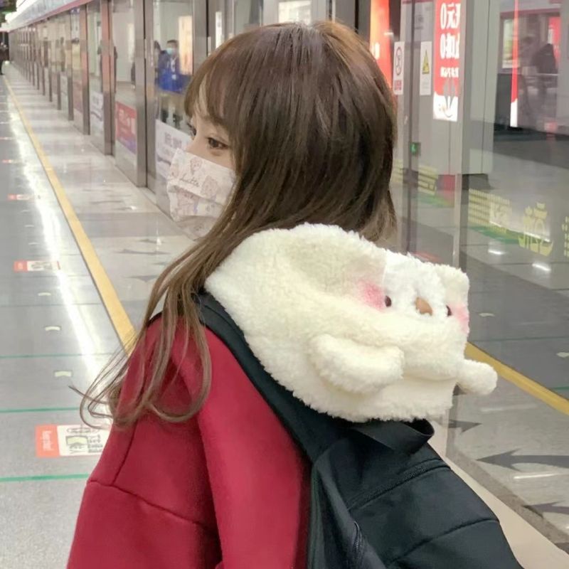 Mũ Trùm Tai Giữ Ấm Hình Gấu Hoạt Hình Dễ Thương