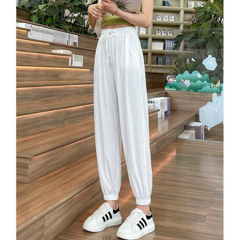 Quần thun trơn bo chân phối dây cột cao cấp đẹp