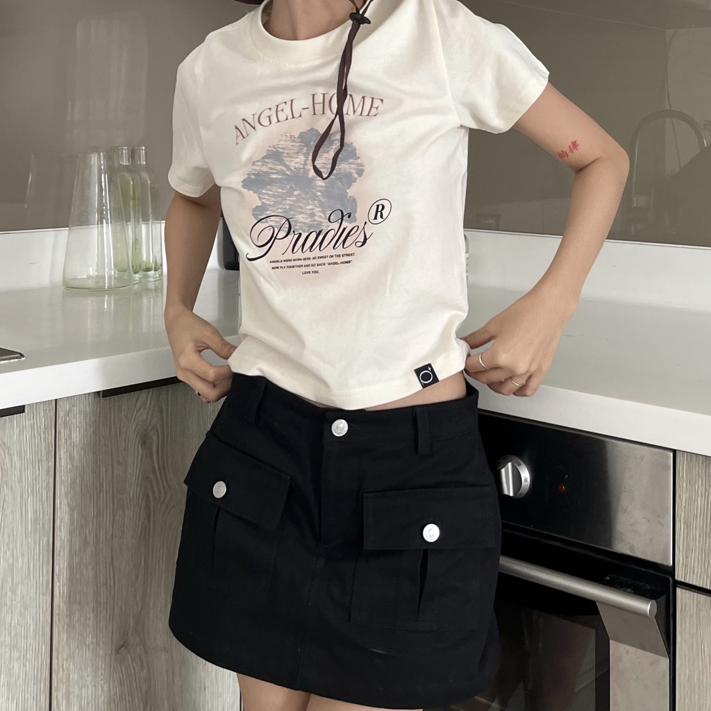 Chân Váy Túi Hộp PRADIES Kaki Box Skirt