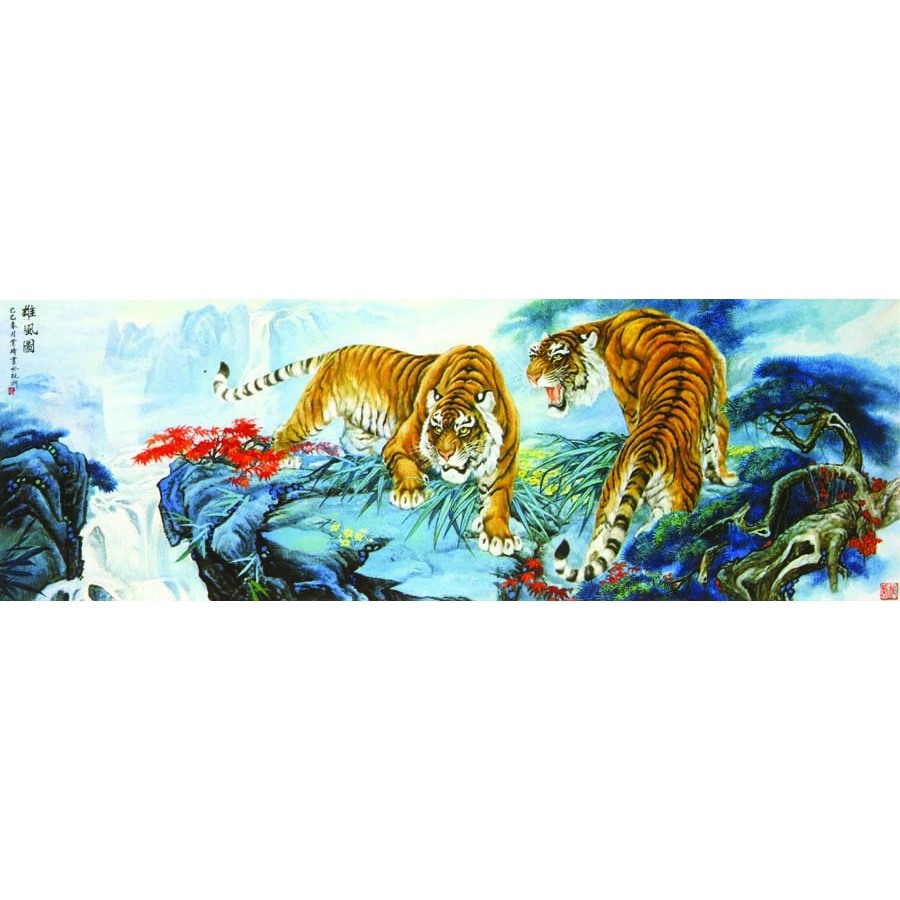 Tranh 3D dán tường MÃNH HỔ THƯỢNG SƠN uy phong, dũng mãnh