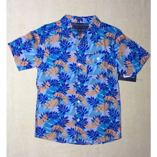 Áo sơ mi bé trai tay ngắn cổ bẻ họa tiết lá hiệu Tommy Hilfiger size 8,12,16 hàng hiệumỹ