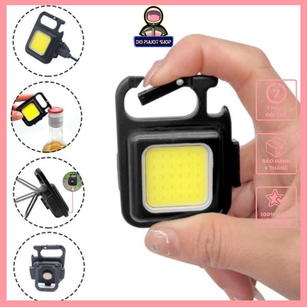 Đèn Cob Mini Kiêm Móc Khóa Dùng Mở Nắp Chai Đa Năng Tiện Dụng