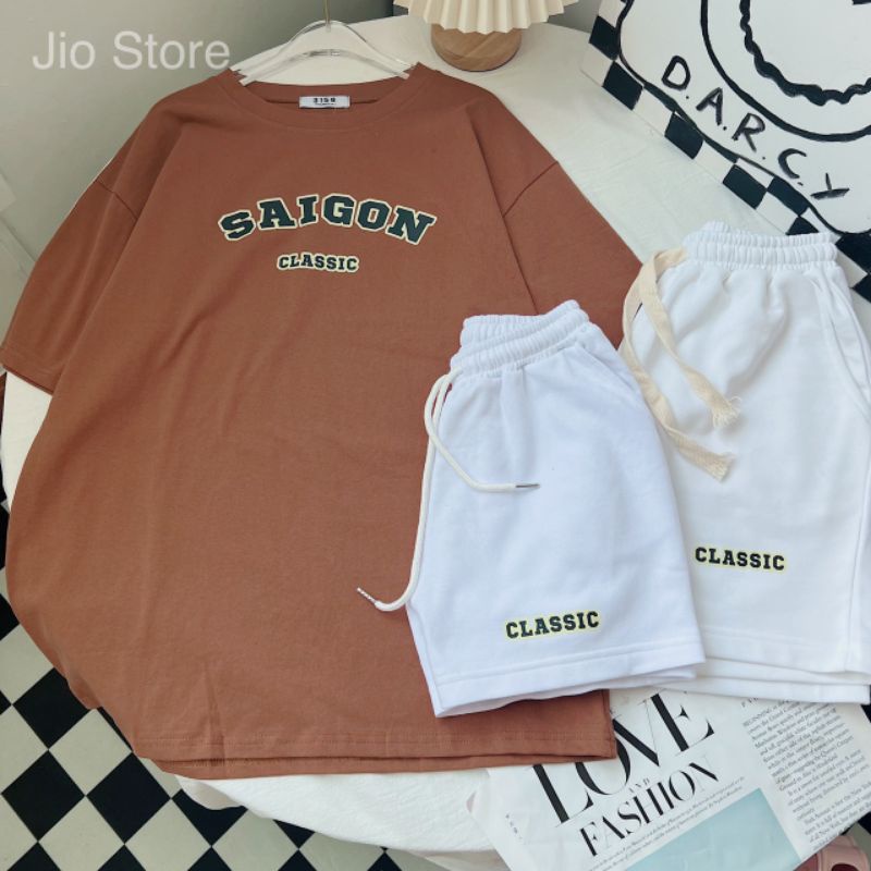 ✨️[FREESHIP] ✨️ Áo thun 3158 + quần đùi nỉ chân cua Unisex