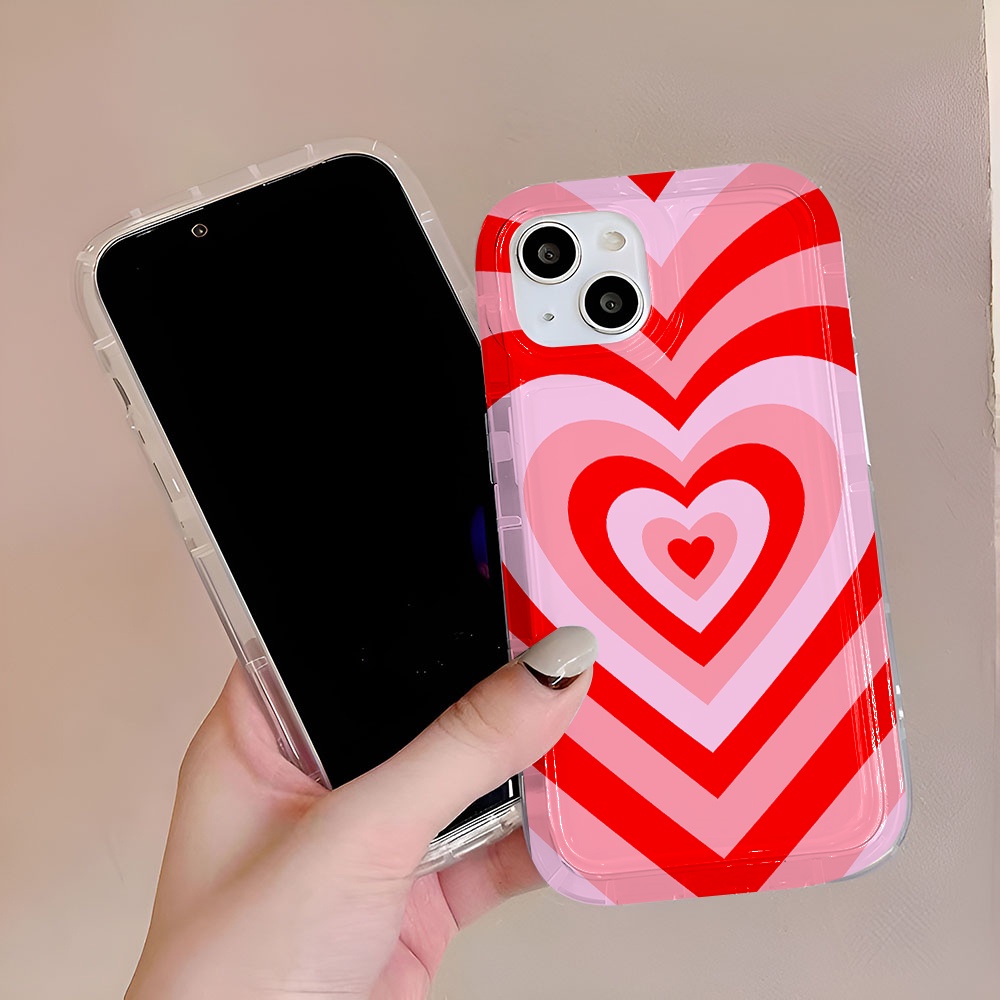 Ốp Điện Thoại Trong Suốt In Hình Trái Tim Cho iphone 14promax 11 13 12 7Plus X XS Max