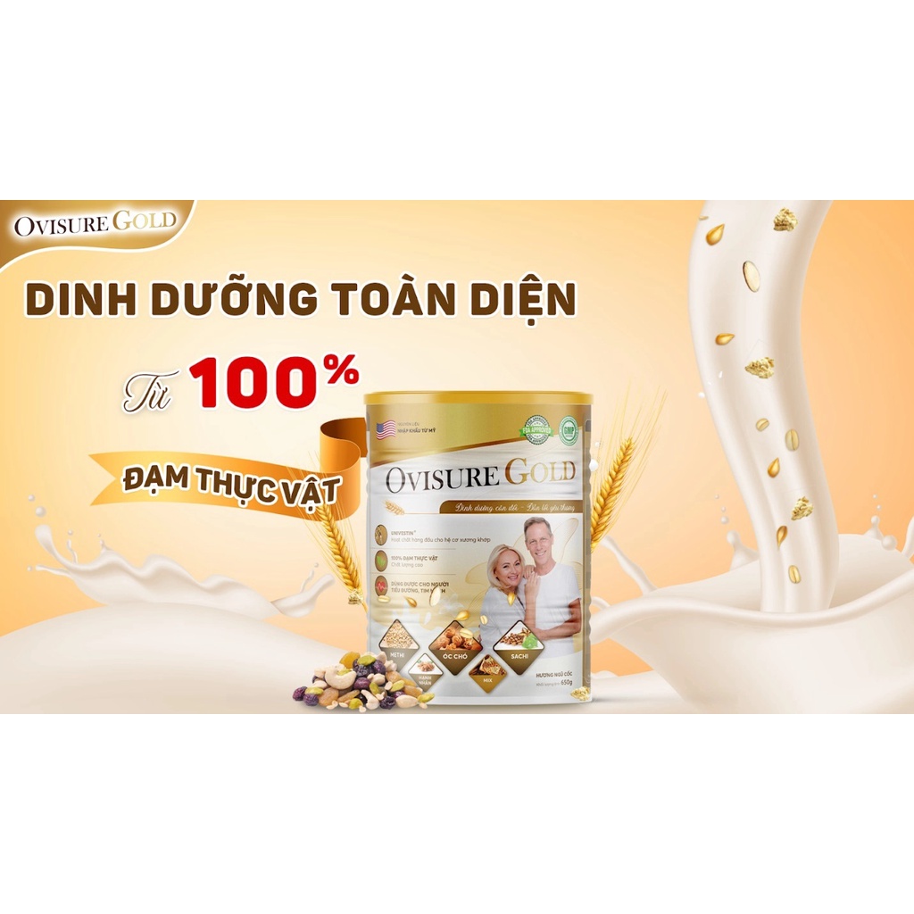 Sữa Hạt Dinh Dưỡng Ovisure Gold Lon 650g- Giúp Xương Khoeps Dẻo Dai, Linh Hoạt