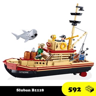 Đồ chơi Láp ráp Thuyền do thám biển Catherine, Sluban B1118 Scout Boat, Xếp hình thông minh, Mô hình thuyền biển