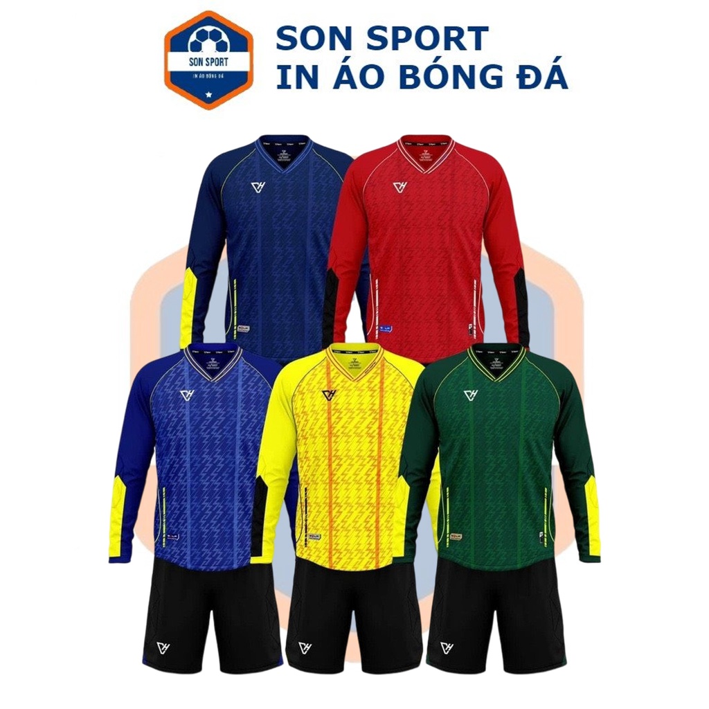 Bộ quần áo thủ môn bóng đá dài tay VH có đệm bảo vệ 5 màu