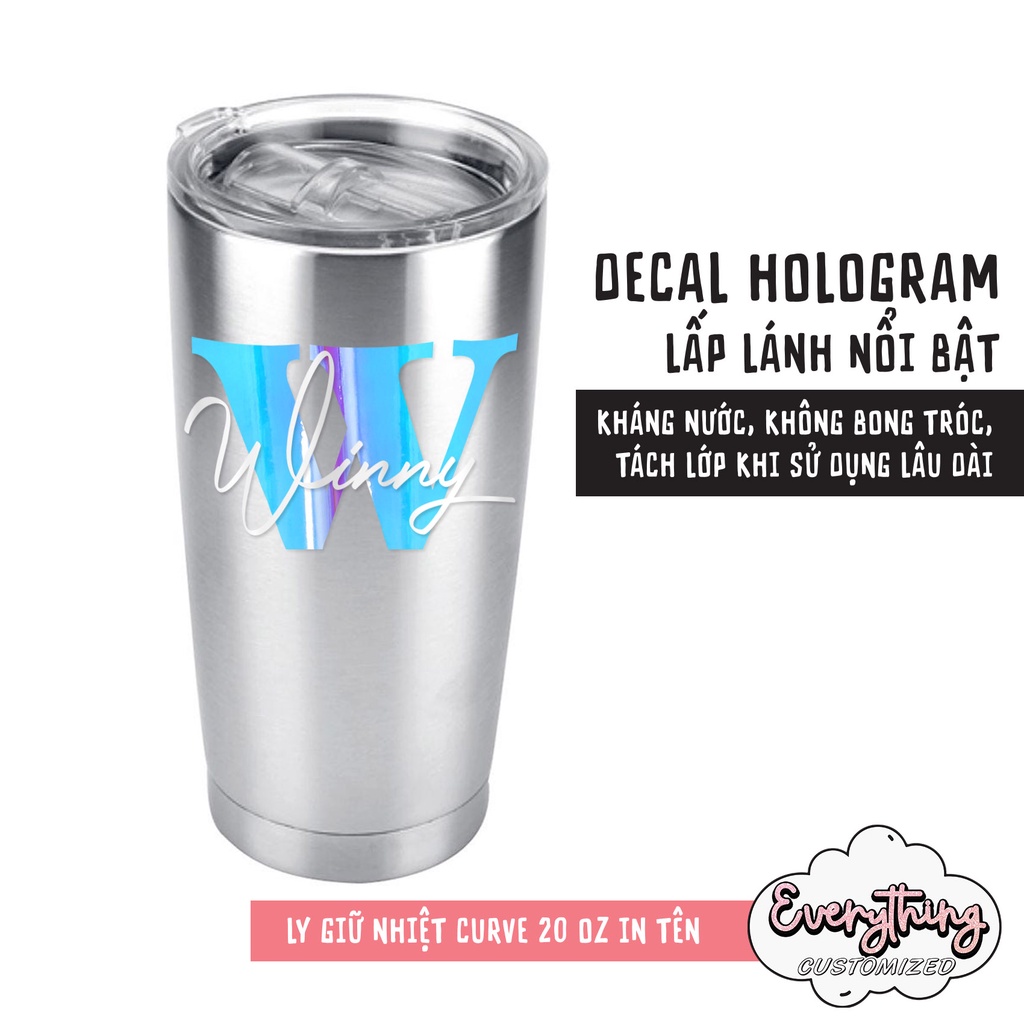 Ly giữ nhiệt inox - Tặng kèm sticker in tên