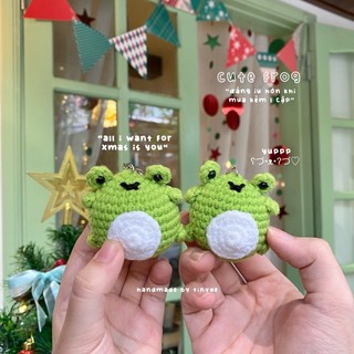 Móc khoá ếch mặp móc len handmade by tinyde