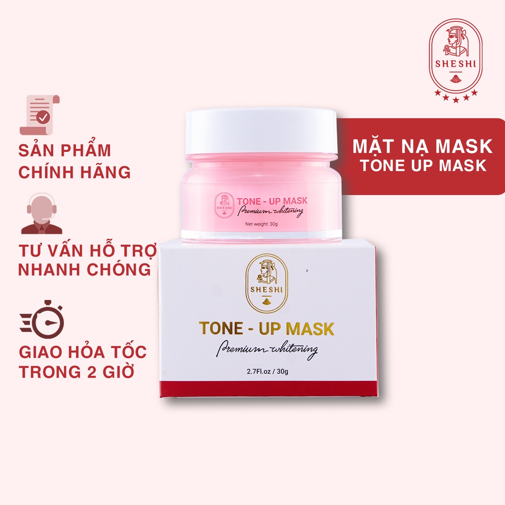 Mặt nạ dưỡng trắng SHESHI - tone up mask chính hãng,dưỡng ẩm,trắng da,tàn nhang,nâng tone,cấp ẩm,không cồn, thiên nhiên