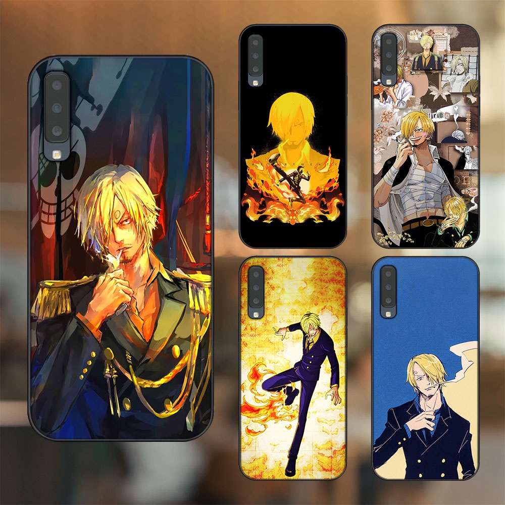 Ốp lưng Samsung A7 2018 viền đen in hình Sanji One Piece Đảo Hải Tặc