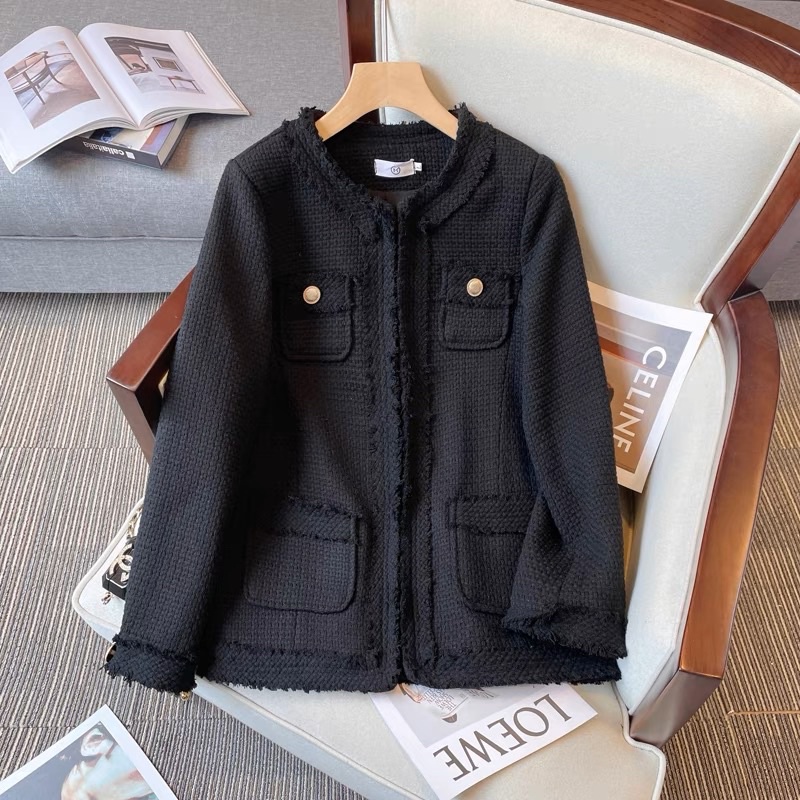 Áo khoác nữ dạ tweed ALENA Fashion áo khoác thu đông 2023 phong cách Hàn Quốc trẻ trung sang chảnh hai màu đen trắng