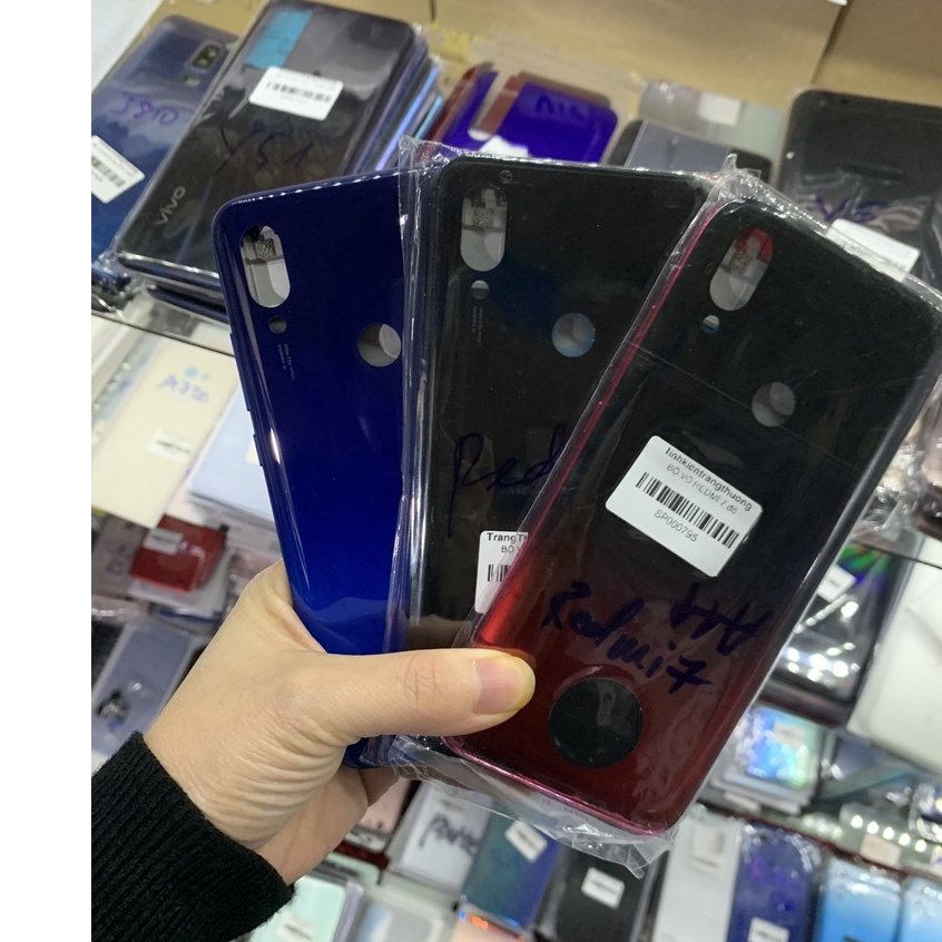 bộ vỏ / khung viền/ kính lưng zin mới điện thoại xiaomi redmi 7-bộ vỏ zin