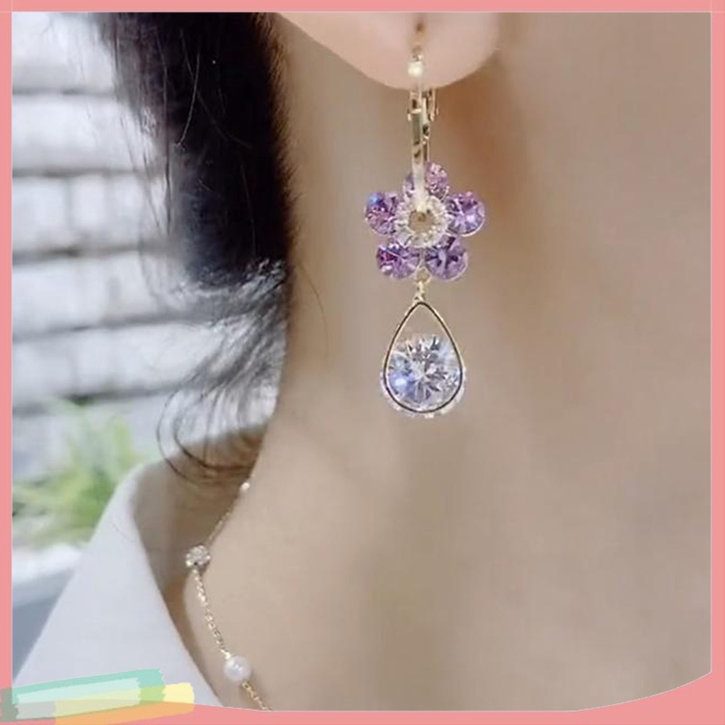 Đôi Khuyên Tai HìNh Hoa HướNg Dương ĐíNh Kim Cương Giả ThờI Trang Cho Nữ S925