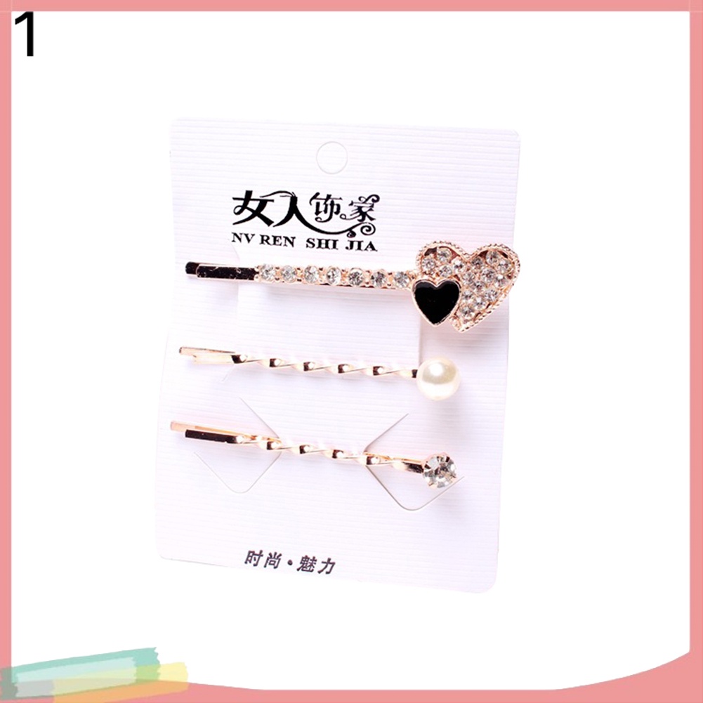 Set 3 Kẹp Tóc Mini Đính Đá Thời Trang Cho Nữ