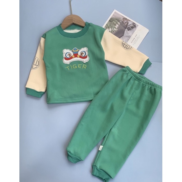 Bộ nỉ lót lông cho bé trai, bé gái, nỉ dày cho bé size 90 - 120