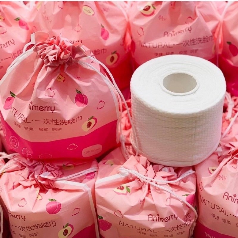 Khăn Lau Mặt Khô Animerry Dùng 1 Lần Tẩy Trang Siêu Mịn PINKWISH B420