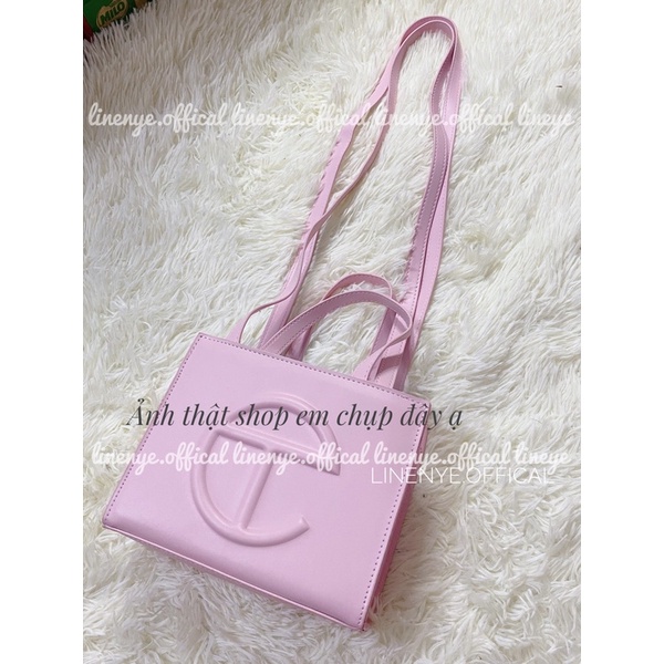 Túi TELFAR NICHE khóa zip màu hồng nhạt thời trang cho nữ phong cách châu âu