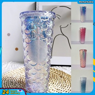 Hàng Có Sẵn Cốc Vảy Cá Starbucks 2022 Ml/24Oz Mới 710 Cốc Ống Hút Nhựa Hai Lớp Cốc Làm Lạnh