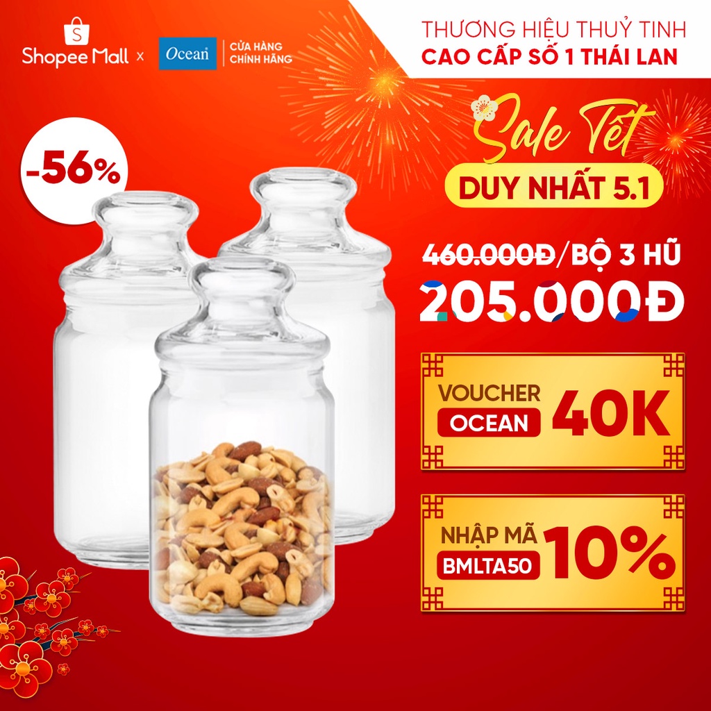 Bộ Housewarming 3 hũ thủy tinh 750ml
