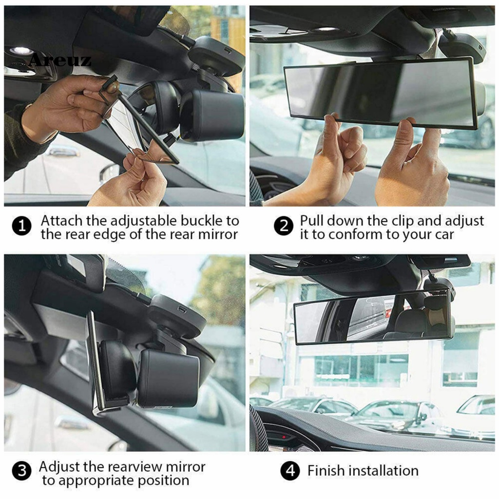 Gương Chiếu Hậu Góc Rộng 300mm Trọng Lượng Nhẹ Trang Trí Nội Thất Xe Hơi ATV