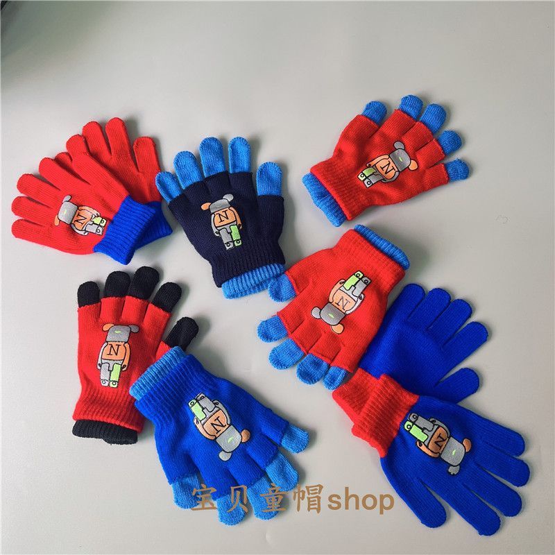 Găng Tay Năm Ngón Giữ Ấm Mùa Đông Dễ Thương Cho Bé