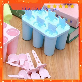 Khuôn Làm Kem Hình Gấu , Dụng Cụ Làm Kem 6 Que Tiện Lợi, Nhiều Màu, An Toàn Cho Sức Khỏe