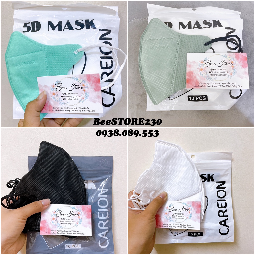 Combo 100c 10túi khẩu trang 5d careion mask đủ màu hottrend thái chuẩn 100% - ảnh sản phẩm 4