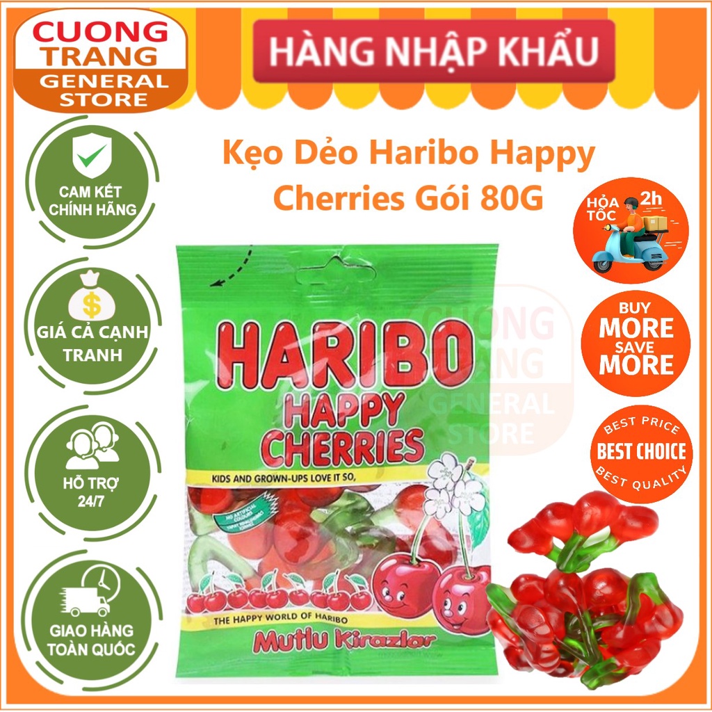 Kẹo dẻo Haribo Happy Cherries 80g, 175g