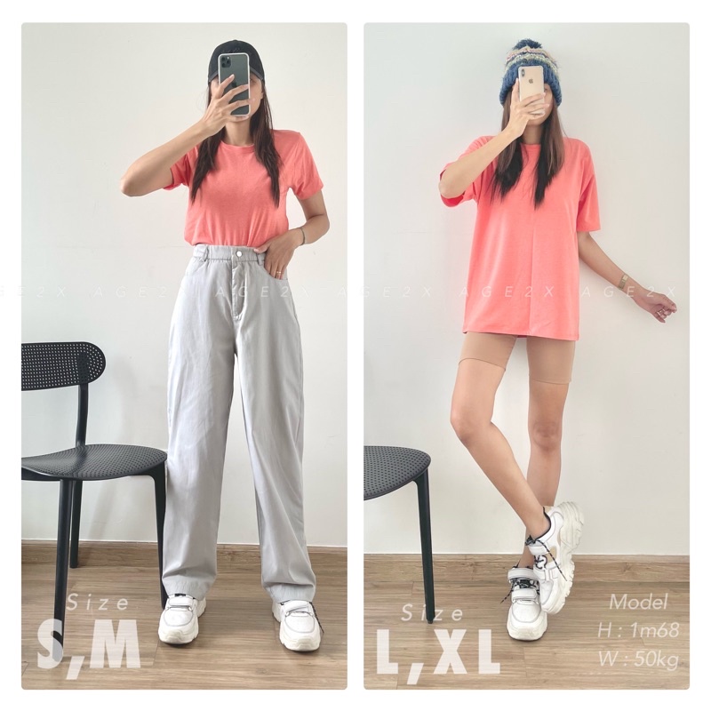 Áo Thun Trơn Tone Hồng Quốc Dân chính hãng AGE2X