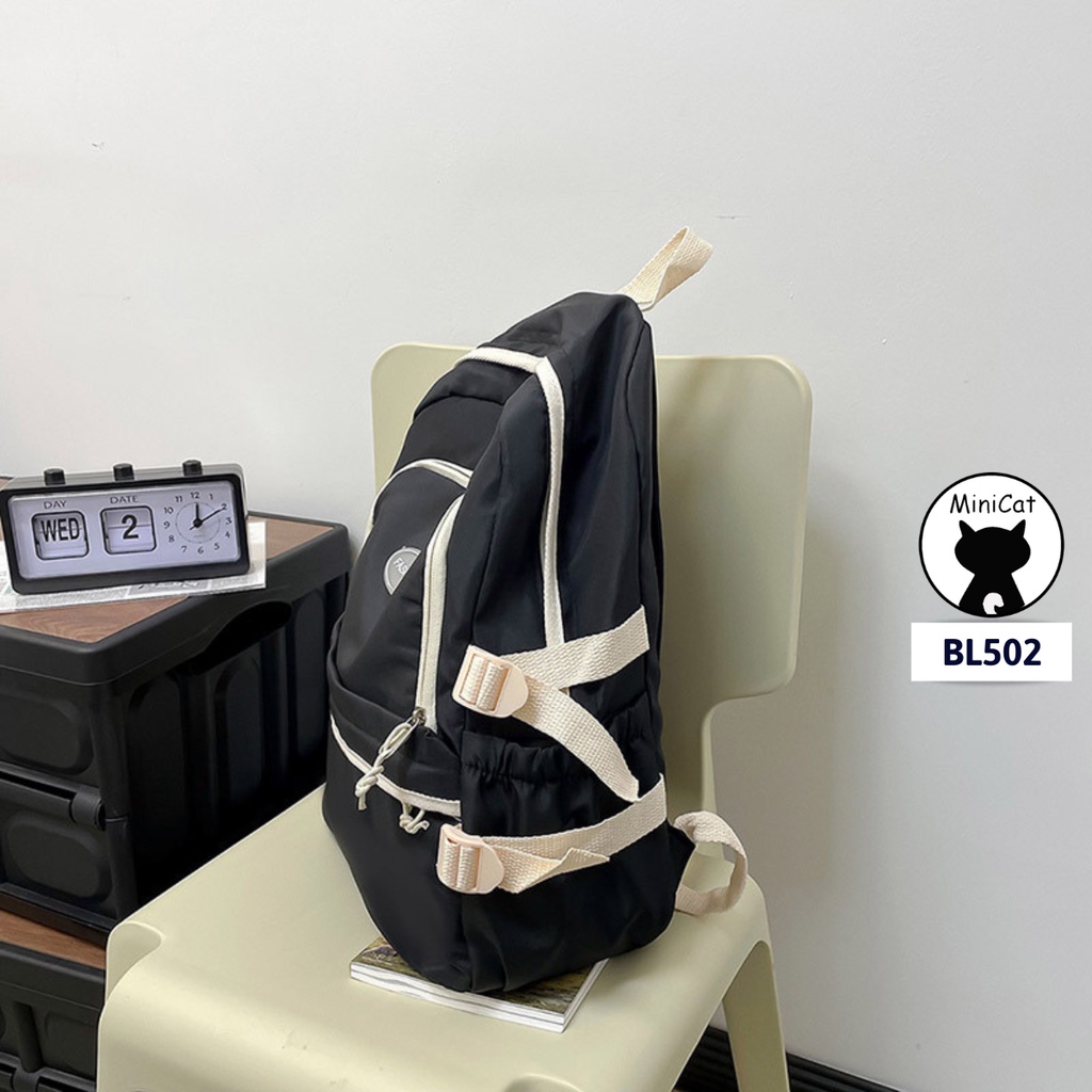 Balo nam nữ thời trang chống thấm nước, đi học, đi chơi cá tính phong cách Nhật MiniCat BL502