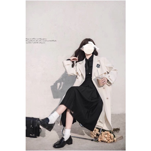 YAS0086-Set áo váy JK dáng dài sinh viên đại học