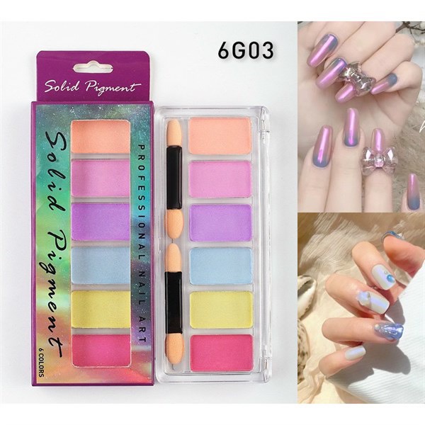 Hộp tráng gương 6 màu Solid, làm đẹp sang chảnh cho móng - Sushi nail mi