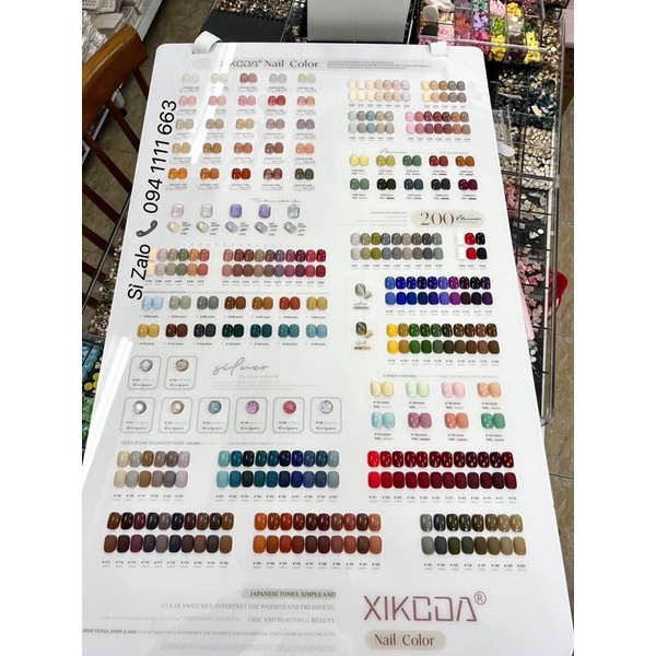 Sét 200 màu tặng kèm 2 bảng màu bass & tốp kèm kệ trưng bảng màu cực đẹp