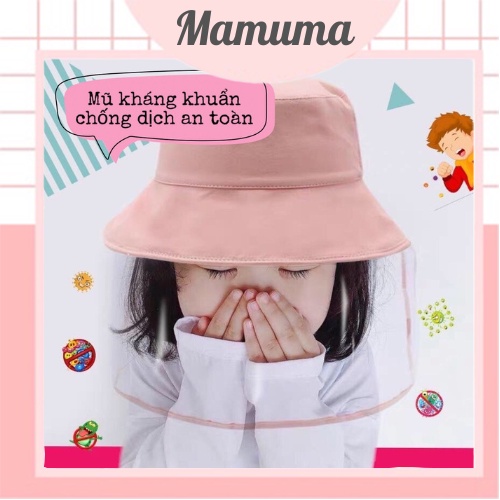 Mũ vành cho bé che mưa che nắng che chắn khi đi ra đường chống bụi bẩn khói xe ô nhiễm an toàn cho bé - Mamuma Store