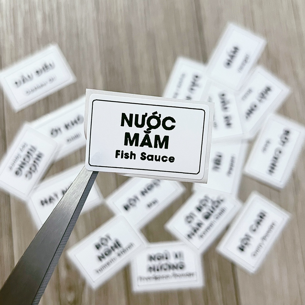 Sticker mini, nhãn dán "GIA VỊ BẾP" có sẵn keo 2,1x3,5cm